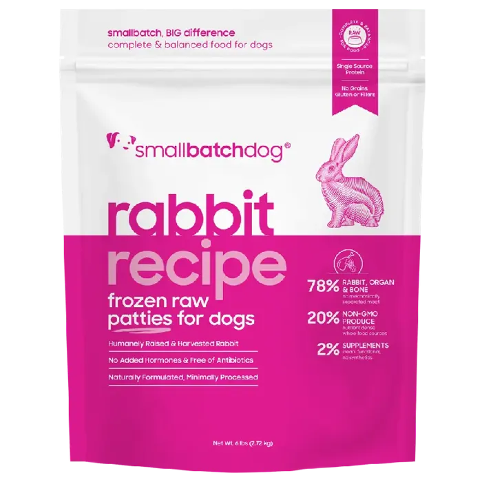 SmallBatch Frozen Raw Rabbit Sliders for Dogs 3#