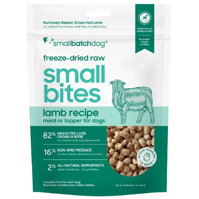SmallBatch Freeze-Dried Small Bites Lamb Recipe for Dogs 7 Oz