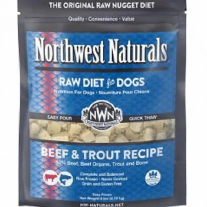 Northwest Naturals Frozen Raw Beef & Trout Nuggets 6LB