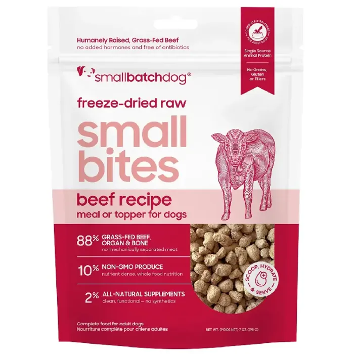 SmallBatch Freeze-Dried Small Bites Beef Recipe for Dogs 7 Oz