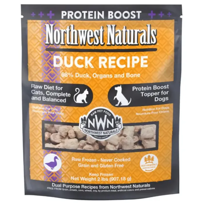 Northwest Naturals Frozen Raw Duck Recipe for Cats and Dogs 2 lbs