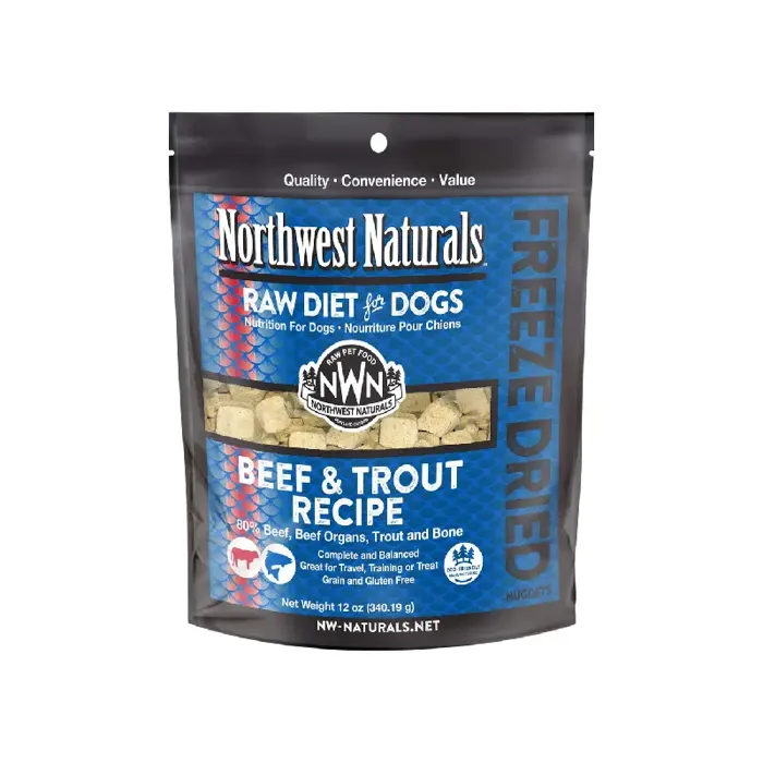 Northwest Naturals Freeze-Dried Beef & Trout Nuggets for Dogs 12-oz