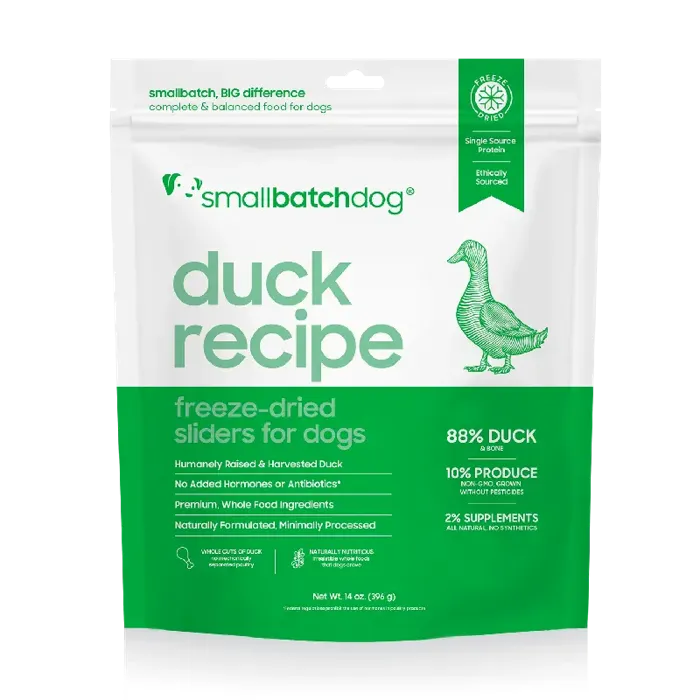 SmallBatch Freeze-Dried Duck Sliders for Dogs 14-oz