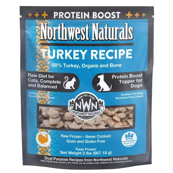 Northwest Naturals Frozen Raw Turkey Recipe for Cats and Dogs 2LB