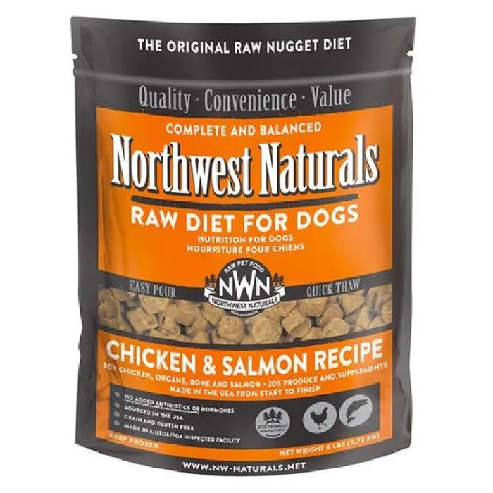 Northwest Naturals Frozen Raw Chicken & Salmon Nuggets 6LB