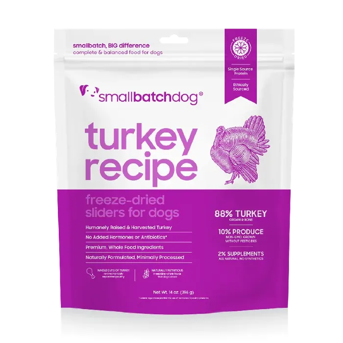 SmallBatch Freeze-Dried Turkey Sliders for Dogs 14-oz