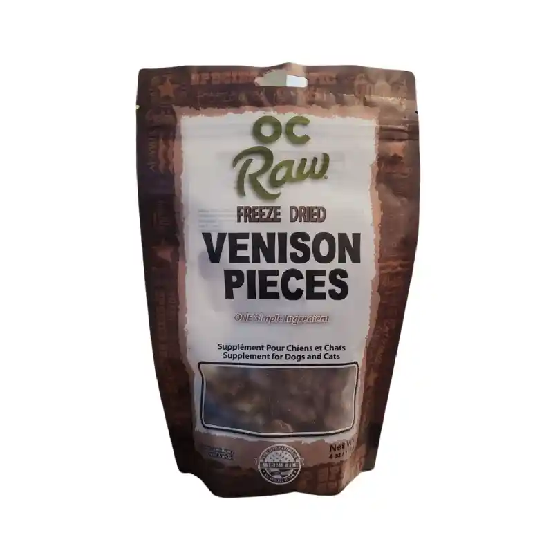 Freeze-Dried Venison Pieces For Dogs & Cats 4-oz