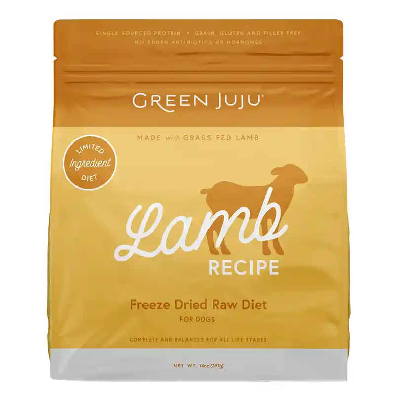 Green JuJu Freeze-Dried Raw Lamb Recipe for Dogs and Cats 14-oz