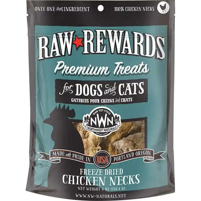 Freeze-Dried Chicken Necks for Dogs and Cats 4-oz