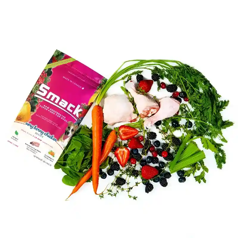 Smack Raw Dehydrated Very Berry Chicken Super Food For Dogs 8.8-oz