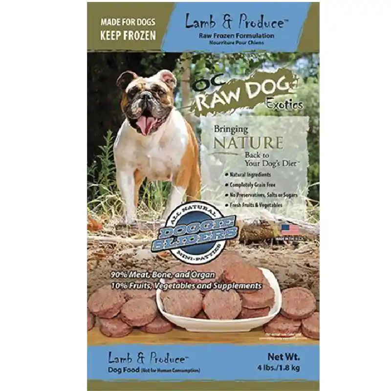Frozen Raw Lamb & Produce Mini Patties for Dogs 4-lb
