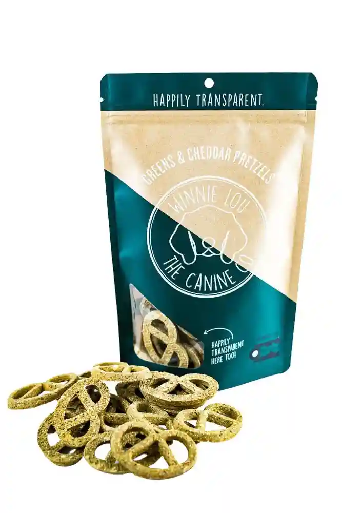 Winnie Greens & Cheddar Pretzels for Dogs 4-oz