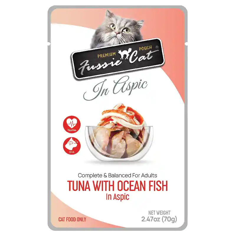 Fussie Cat Premium Pouch Tuna With Ocean Fish In Aspic Case (12-ct)