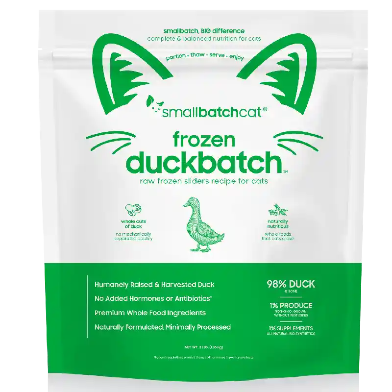 Frozen Raw Duck Sliders for Cats 3-lb