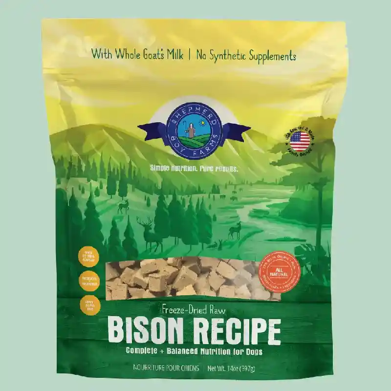 Shepherd Boy Farms Freeze-Dried Raw Bison Recipe for Dogs 14oz