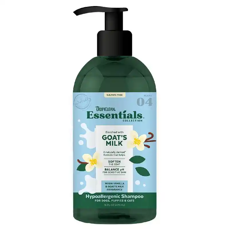TropiClean Essentials Goat Milk Hypoallergenic Shampoo16-oz