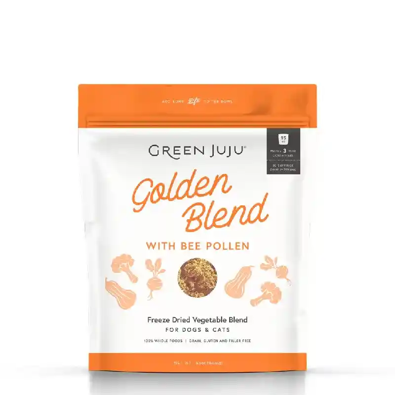 Green Juju Freeze-Dried Golden Blend with Bee Pollen for Dogs and Cats 1.75 Oz