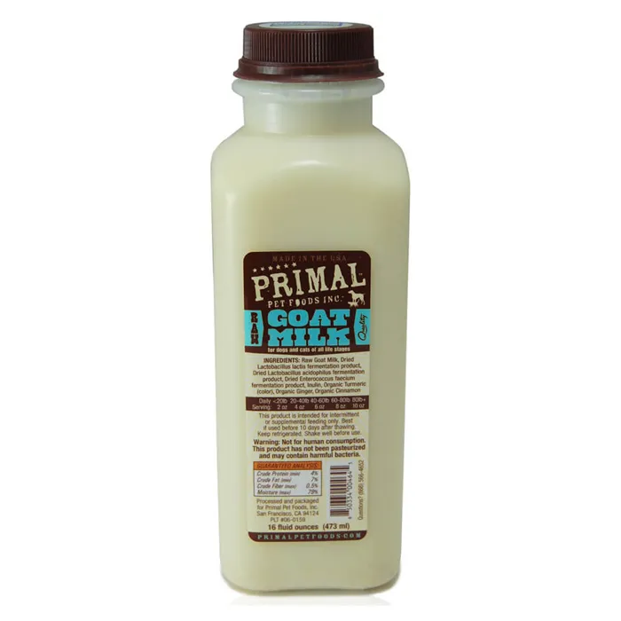 Primal Raw Frozen Goat Milk 1 Pt