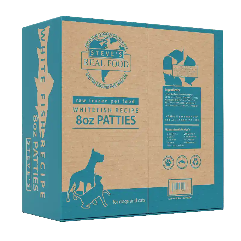 Steve's Dog Raw Frzn White Fish Patties 13.5-lb
