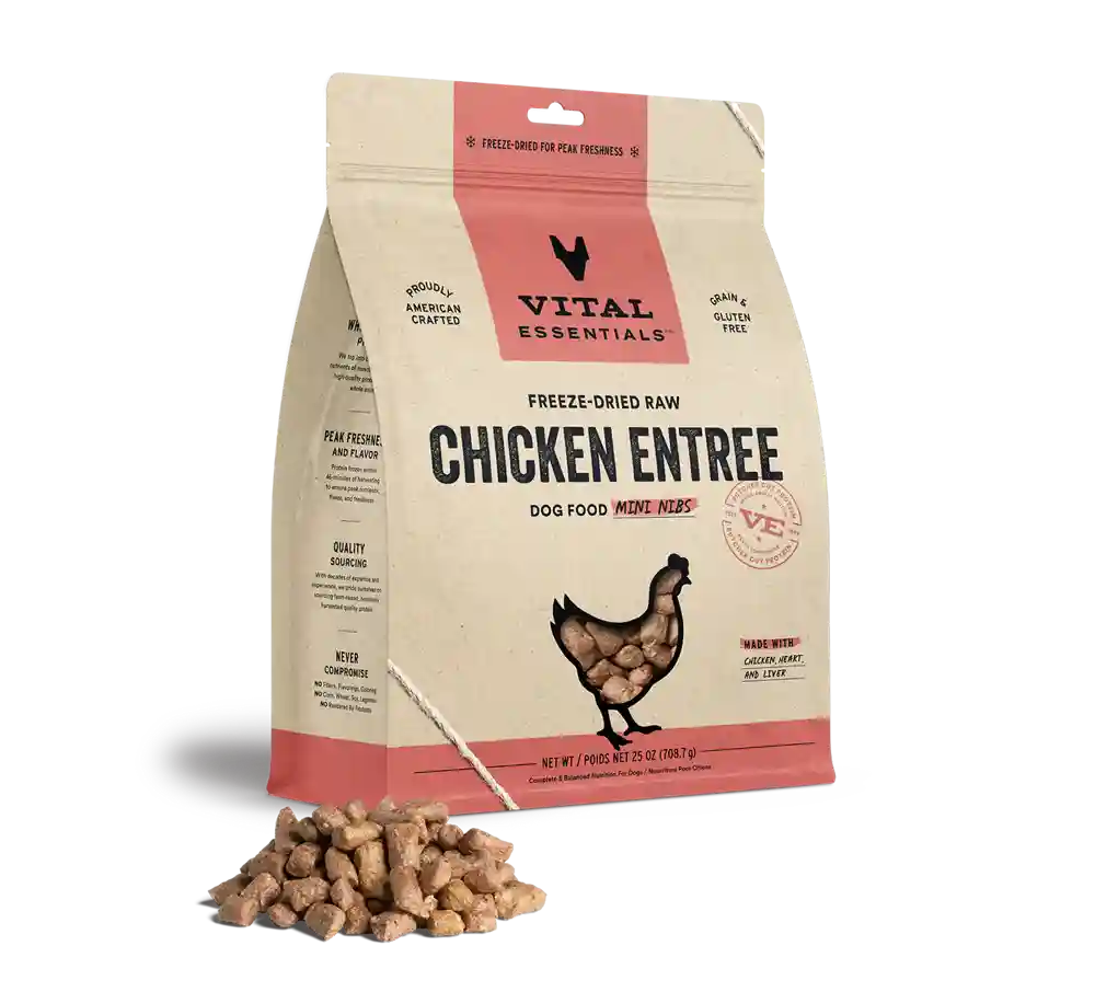 Freeze-dried Raw Chicken Entree Dog Food Mini Nibs - 25oz