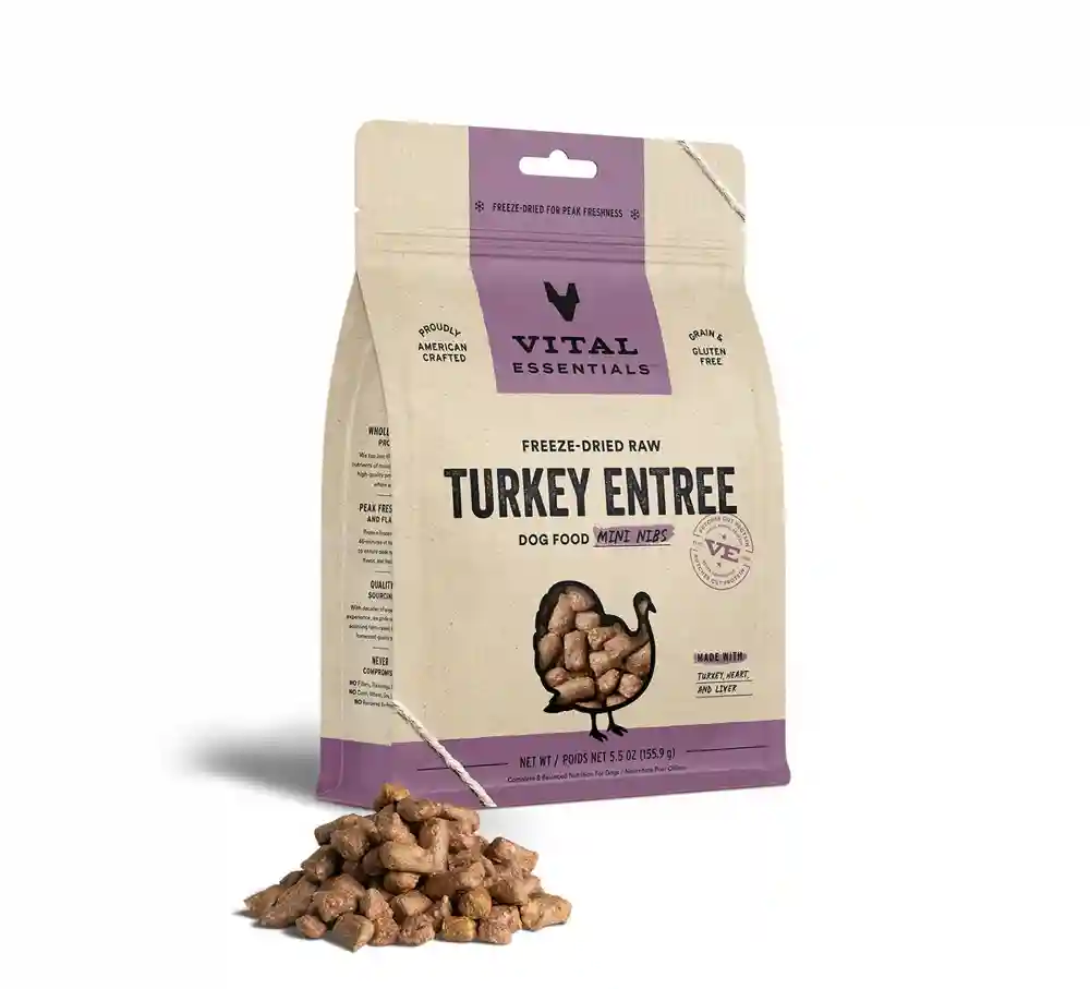 Freeze-dried Raw Turkey Entree Dog Food Mini Nibs - 5.5oz