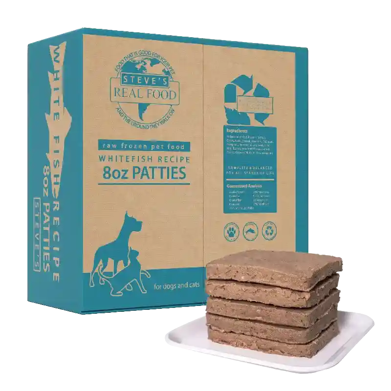 Steve's Dog Raw Frzn White Fish Patties 13.5-lb