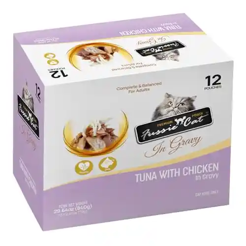 Fussie Cat Premium Pouch Tuna With Chicken In Gravy Case (12-ct)