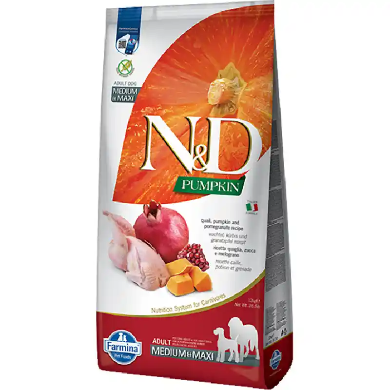 N&D Ppkn Quail & Pomegranate Medium & Maxi Adult Dog Food 26.5LB