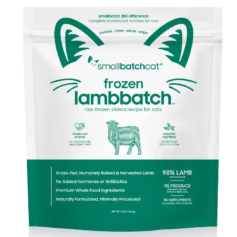 Smallbatch Frozen Raw Lamb Sliders for Cats 3-lb
