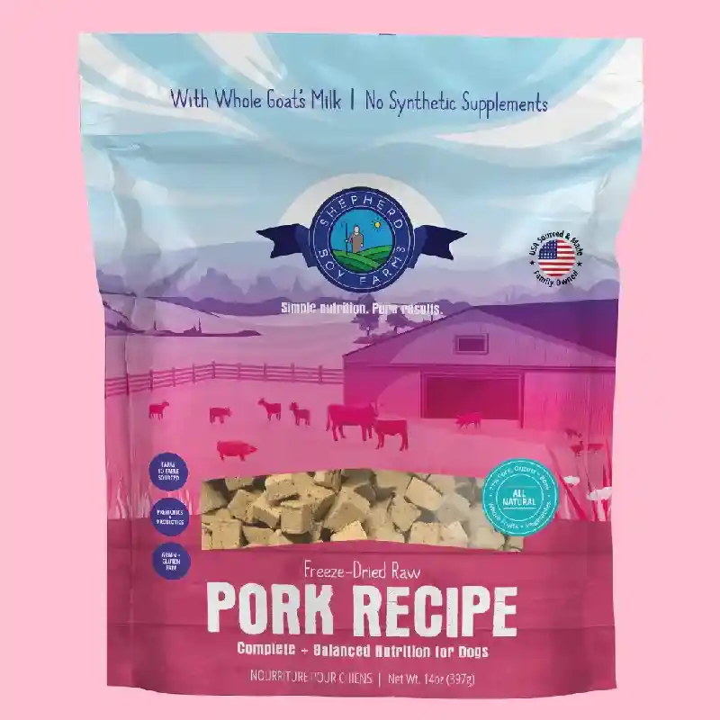 Shepherd Boy Farms Freeze-Dried Raw Pork Recipe for Dogs 14oz