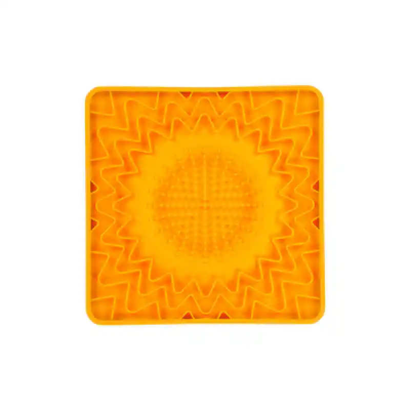 Messy Mutts Framed Interactive Silicone Lick Bowl Mat (Orange)