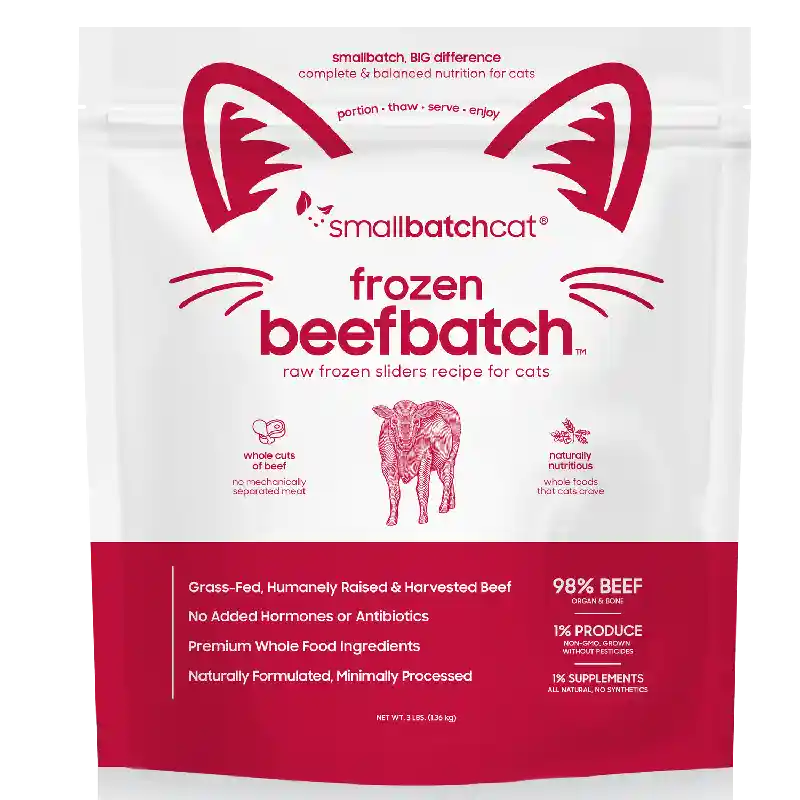 SmallBatch Frozen Raw Beef Sliders for Cats 3-lb