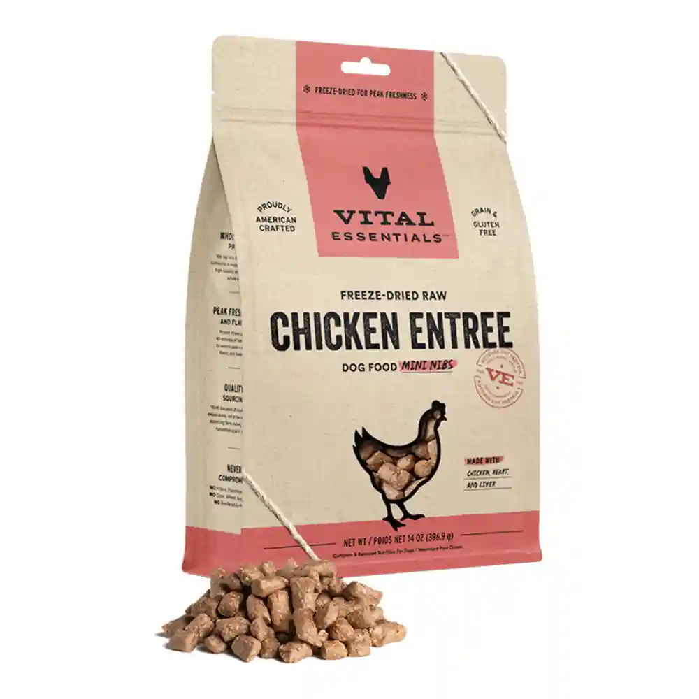 Freeze-dried Raw Chicken Entree Dog Food Mini Nibs - 14oz