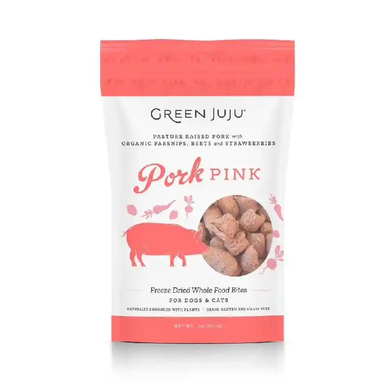Freeze-Dried Pasture Raised Pork Pink Whole Food Bites for Dogs & Cats 3-oz