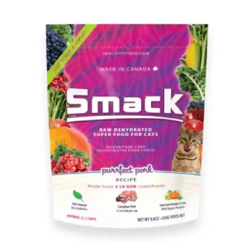 Smack Raw Dehydrated Purrfect Pork Super Food for Cats 250g