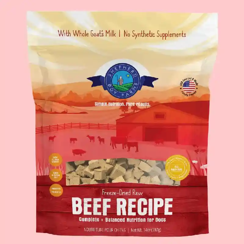 Shepherd Boy Farms Freeze-Dried Raw Beef Recipe for Dogs 14oz