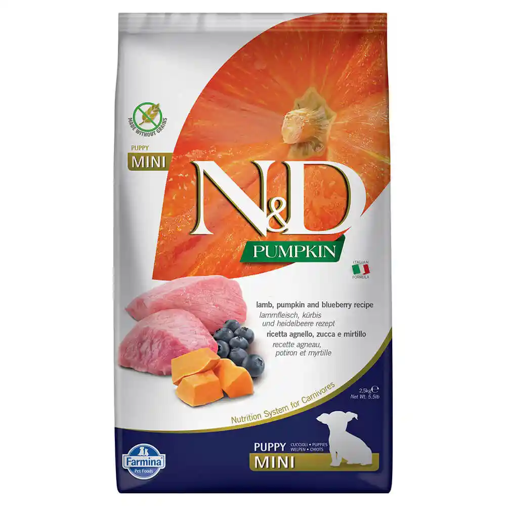 Farmina N&D Pumpkin Lamb & Blueberry Mini Puppy Food 5.5LB