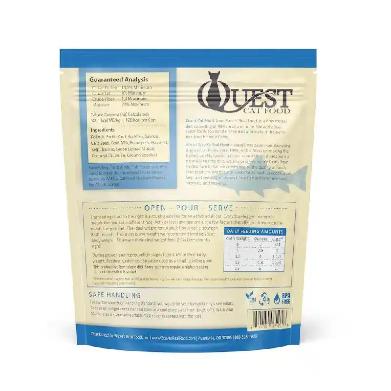 Steve's Frozen Quest Cat Nuggets Whitefish 2#