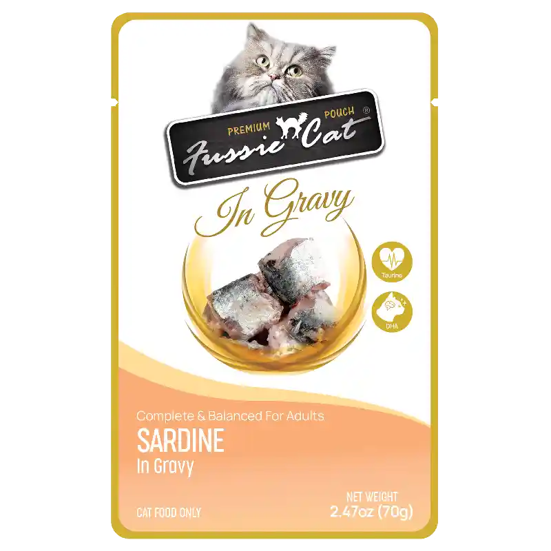 Fussie Cat Premium Pouch Sardine In Gravy 2.47-oz