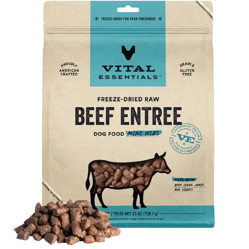 Vital Essentials Dog Fd Mini Nibs Beef 14 Oz