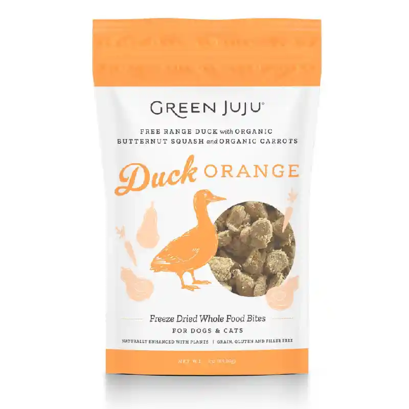 Freeze-Dried Free Range Duck Orange Whole Food Bites for Dogs & Cats 3-oz