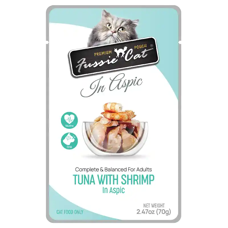 Fussie Cat Premium Pouch Tuna With Shrimp In Aspic Case (12-ct)