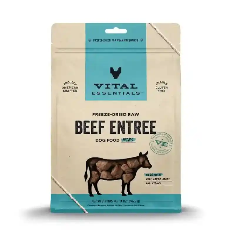 Freeze-dried Raw Beef Entree Dog Food Mini Nibs - 25oz