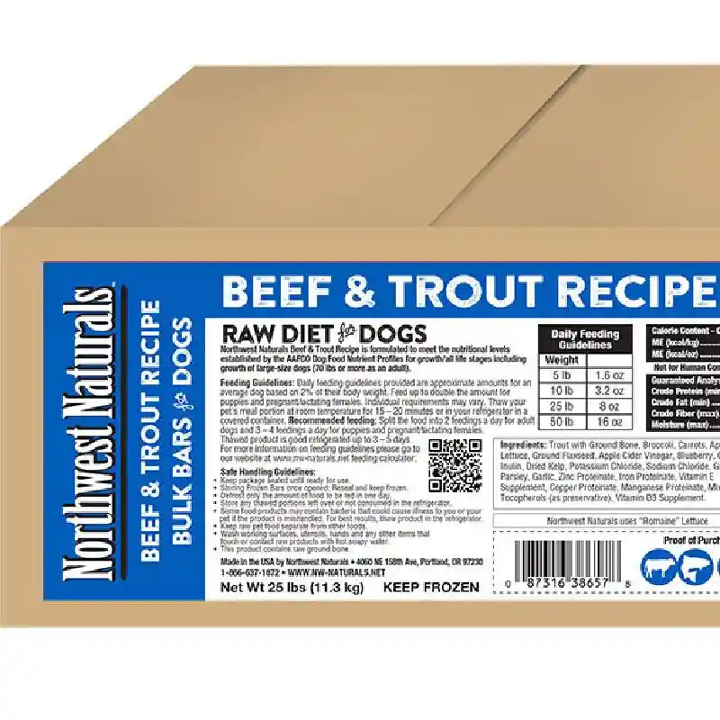 Northwest 25 Lb Dog Box Bf Trout Raw Frozen Dinner