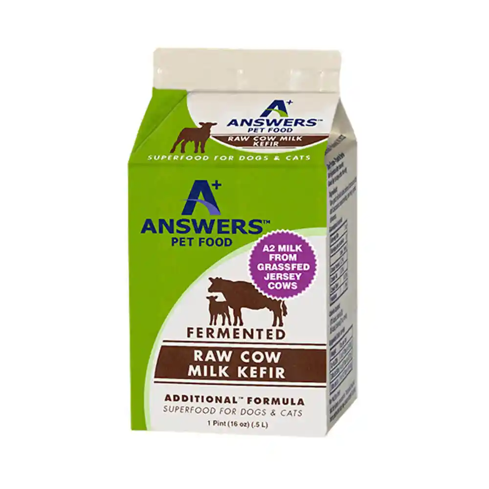 Answers Frozen Power Pours Organic Raw A2A2 Cow Kefir for Dogs and Cats 16-oz