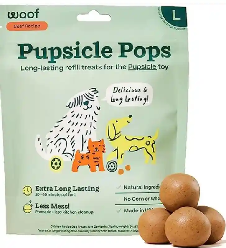 Woof Pops Large Treat Beef Peanut Butter 9oz