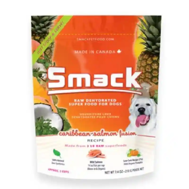 Smack Raw Dehydrated Caribbean-Salmon Fusion Super Food for Dogs 7.4-oz
