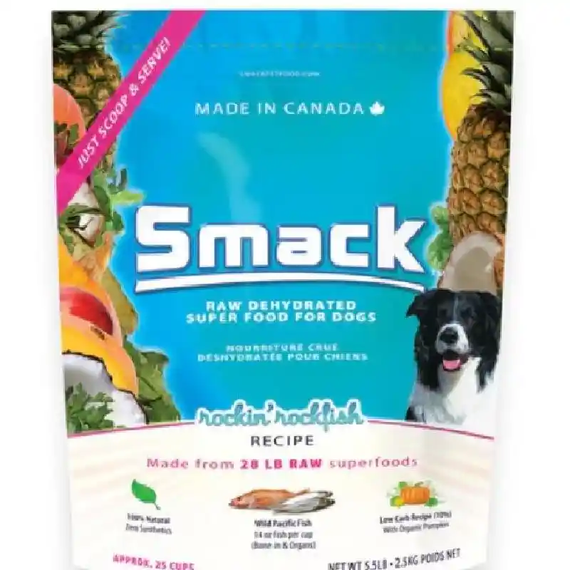 Smack Raw Dehydrated Rockin’ Rockfish Super Food For Dogs 5.5-lb