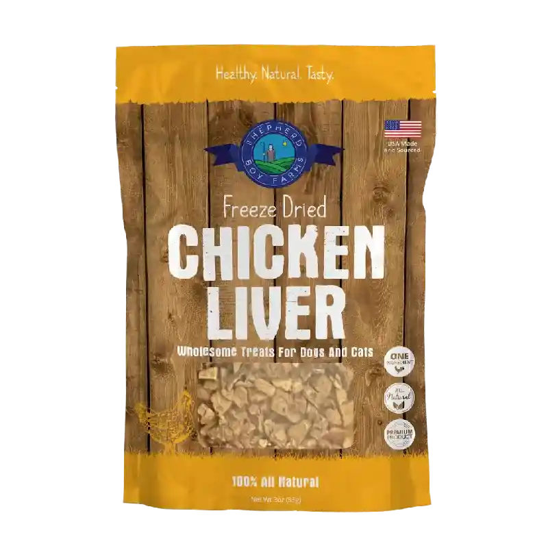 Shepherd Boy Farms Freeze-Dried Chicken Liver for Dogs and Cats 3oz