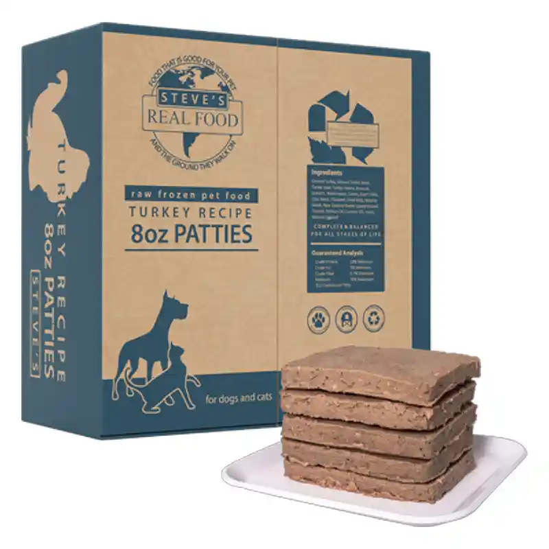 Frozen Raw Turkey Patties for Cats and Dogs 14-lb